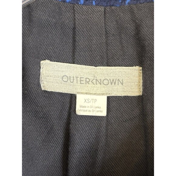 OUTERKNOWN Cloud Weave Shirt Jacket Women XS Blue Plaid Heavy Shacket Pockets - Picture 3 of 15